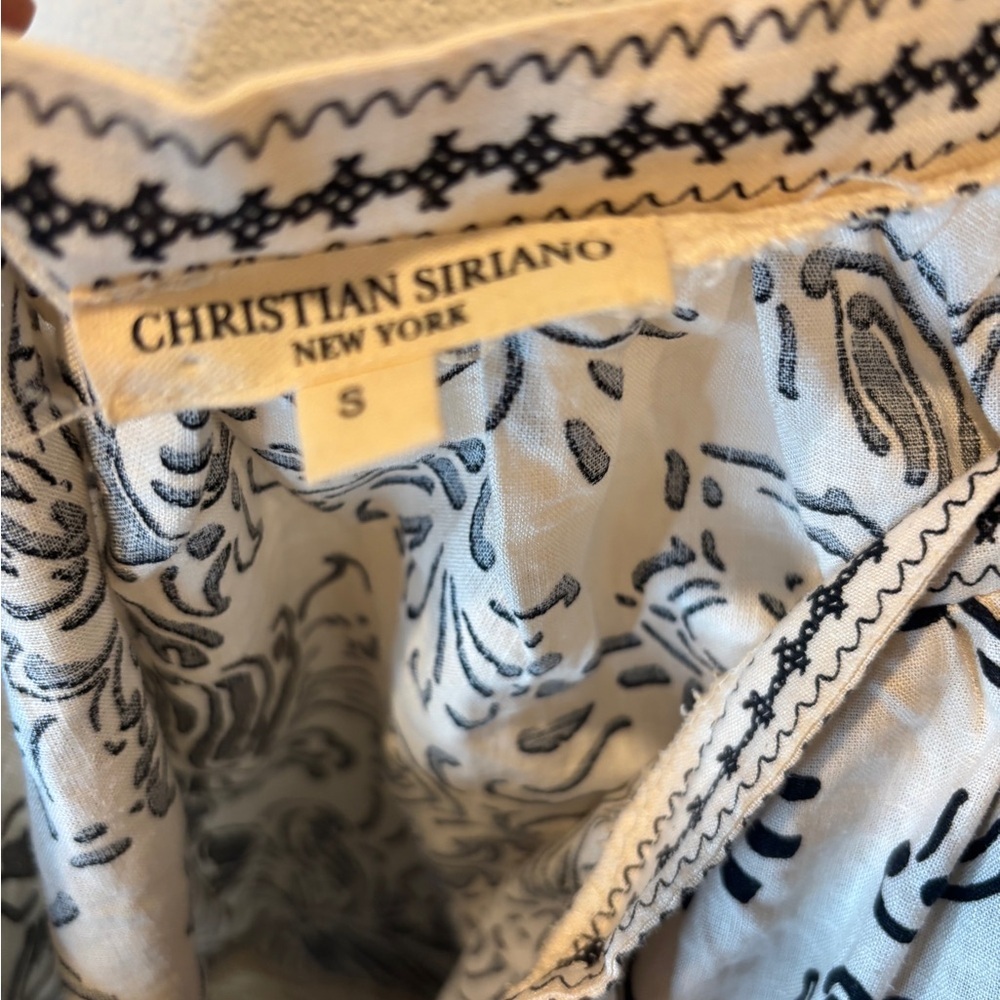 Christian Siriano Black and Cream Floral Blouse - Picture 7 of 7